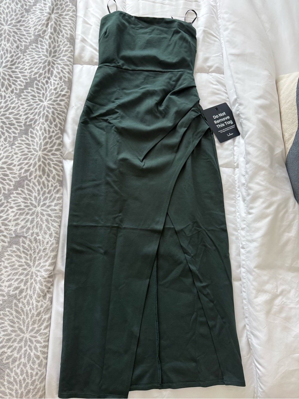 Lulus Farah Emerald Green Strapless Tulip Midi Dress - Size S
